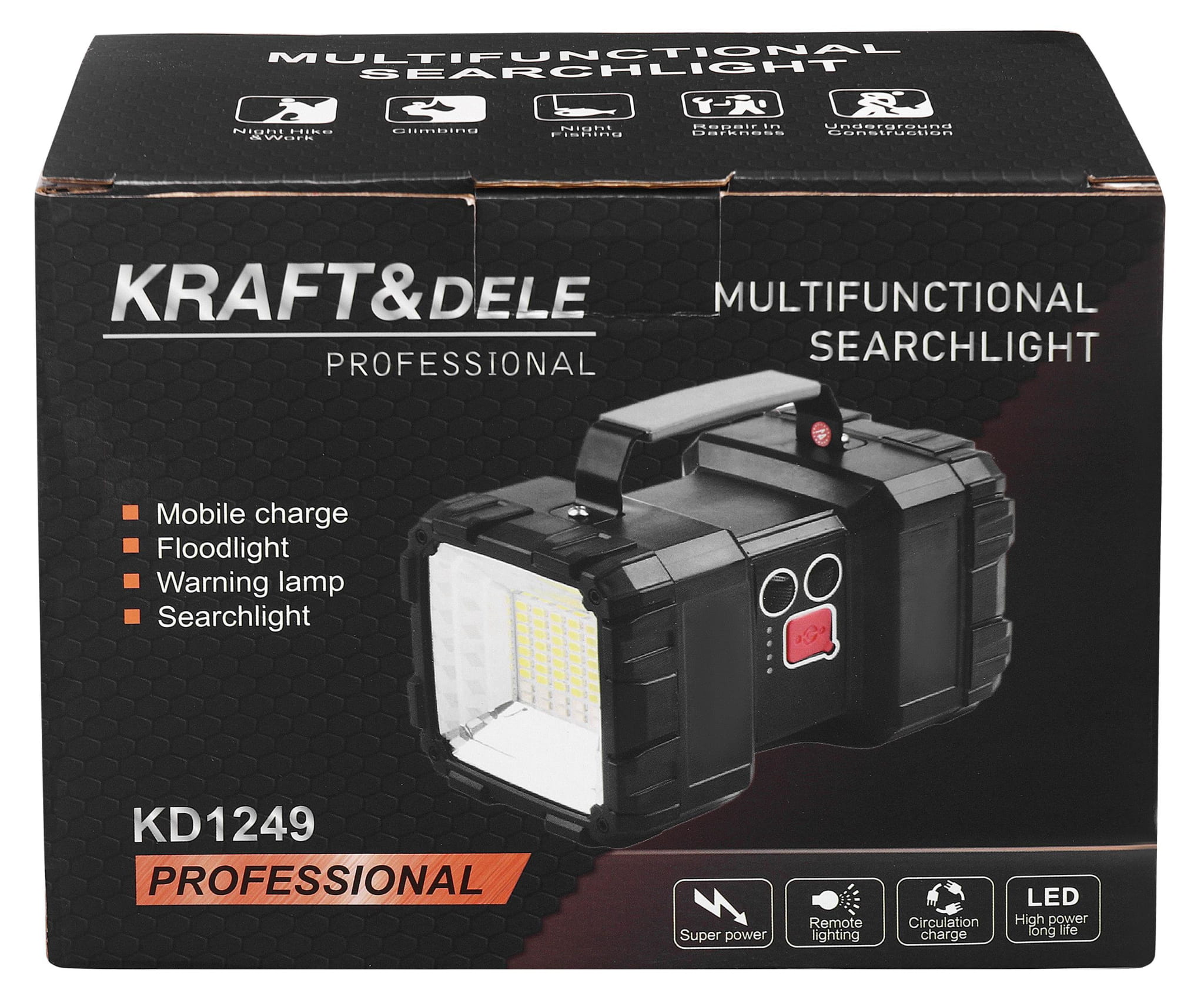 Lanterna LED cu Acumulator si Functie Powerbank, Kraft&Dele KD1249