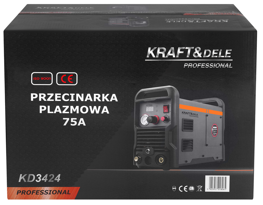 Aparat de Taiat cu Plasma Frecventa Inalta 230V, 75A MAX 25mm, Kraft&Dele KD3424