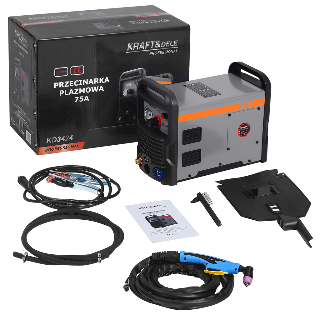 Aparat de Taiat cu Plasma Frecventa Inalta 230V, 75A MAX 25mm, Kraft&Dele KD3424