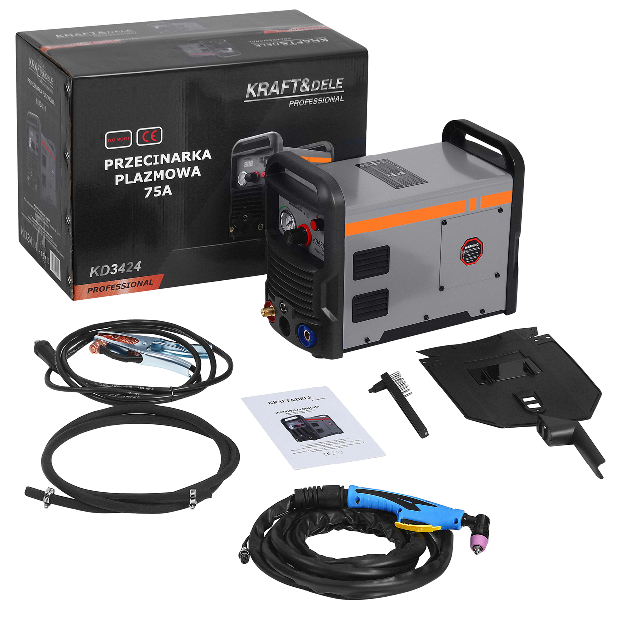 Aparat de Taiat cu Plasma Frecventa Inalta 230V, 75A MAX 25mm, Kraft&Dele KD3424