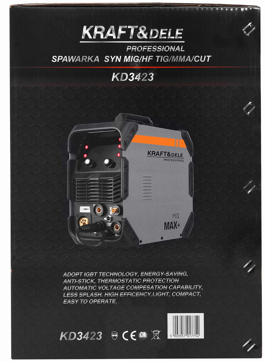 Aparat de Sudura 5 in 1 , Mig-mag, Mma, Tig-hf, Pasma, Kraft&Dele KD3423
