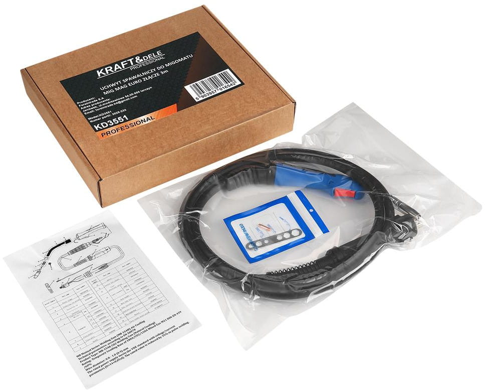 Pistol de Sudura pentru Aparat MIG MAX EURO cu Conector 3M, Kraft&Dele KD3551