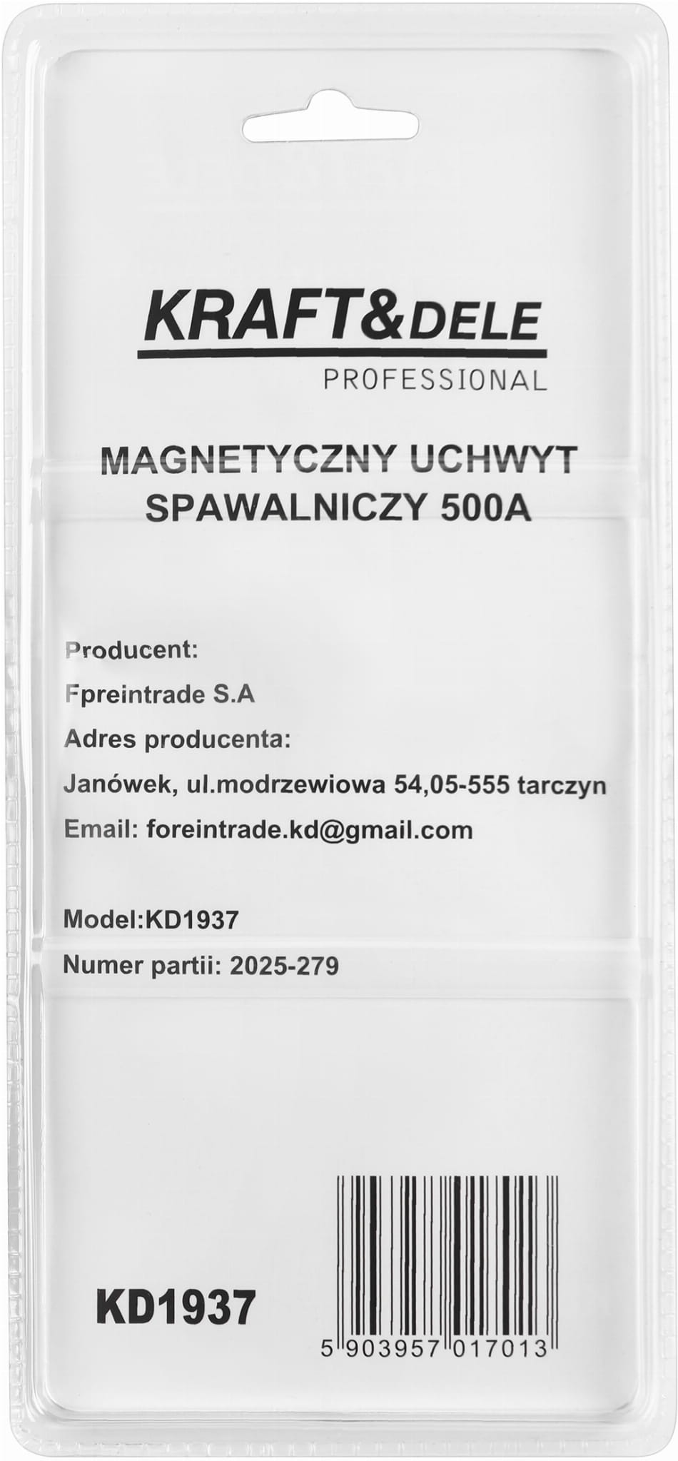 Suport Magnetic pentru Sudura 500A, Kraft&Dele KD1937