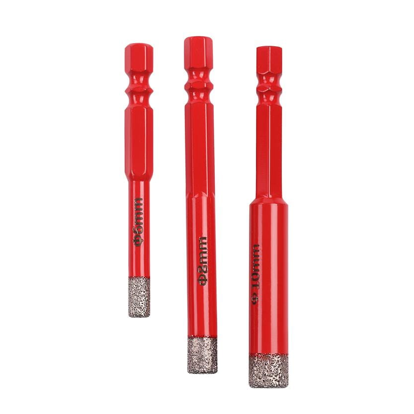 Set 3 Carote Diamantate pentru Gresie, 6, 8, 10 mm, Kraft&Dele KD12645