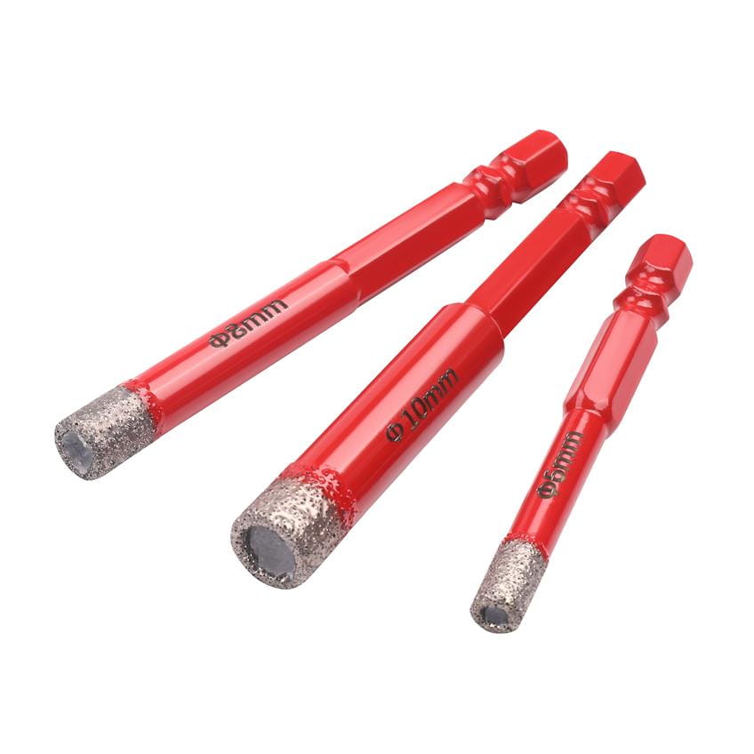 Set 3 Carote Diamantate pentru Gresie, 6, 8, 10 mm, Kraft&Dele KD12645
