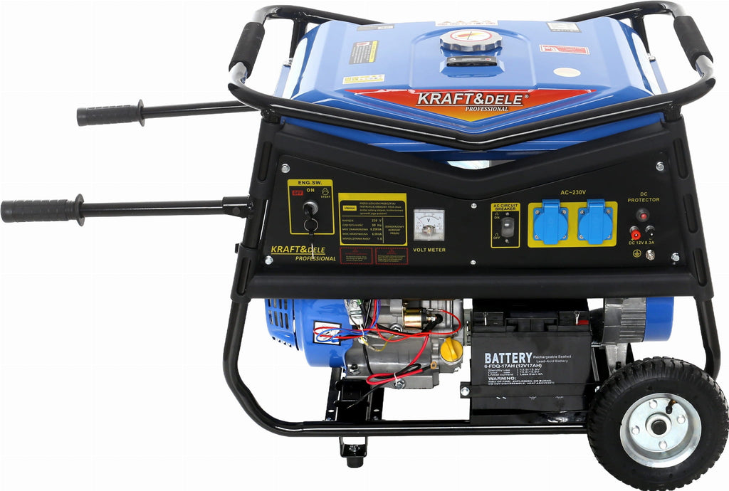 Generator Curent Electric Monofazat 5000W cu Pornire Electrica Motor Benzina, Kraft&Dele KD145