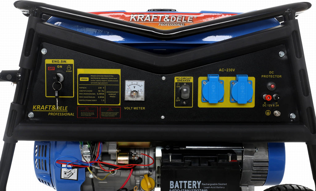 Generator Curent Electric Monofazat 5000W cu Pornire Electrica Motor Benzina, Kraft&Dele KD145
