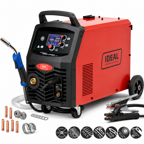 Aparat de sudura profesional dublu puls aluminiu MIG MAG TIG MMA 4x4 Technomig TMIG254PLCD