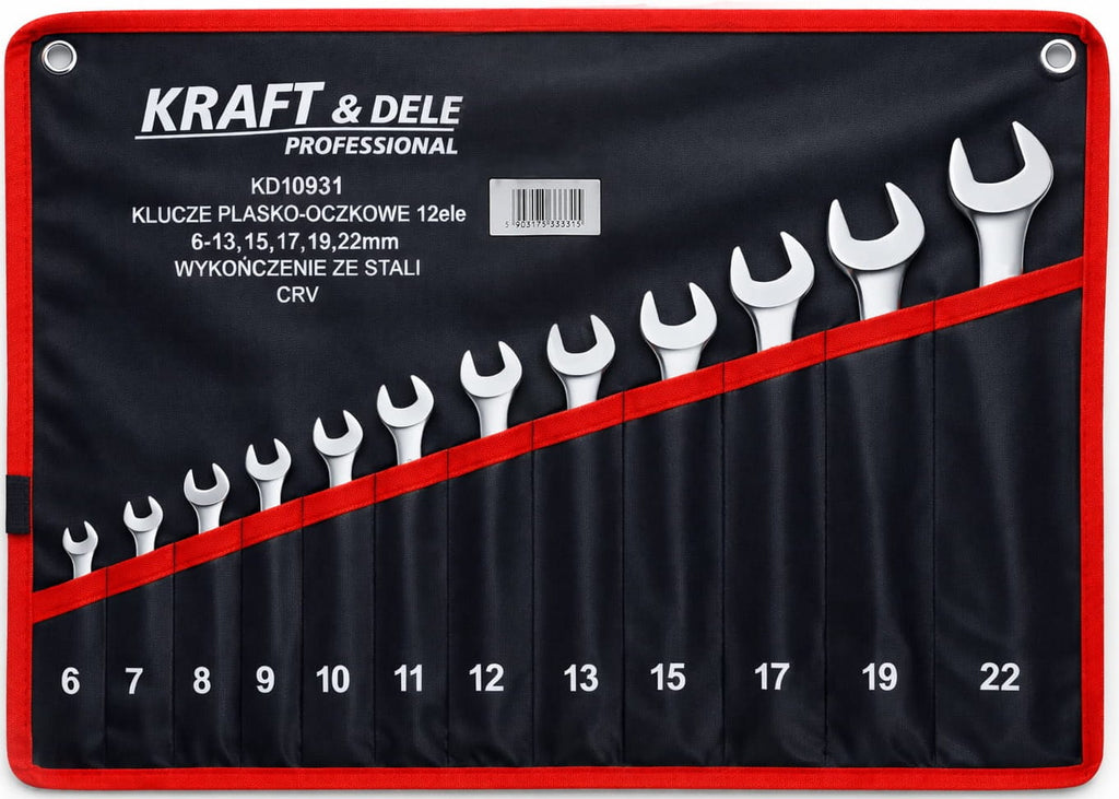 Set Chei Combinate 12 Piese 6-22 mm Otel CRV, Kraft&Dele KD10931