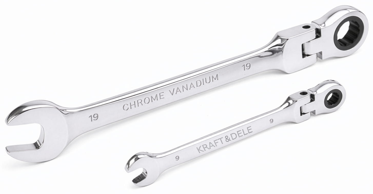 Chei Combinate Fixe-inelare cu Clichet Articulate 12 Bucati, Kraft&Dele KD10947