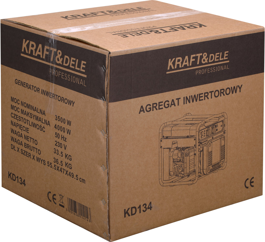 Generator Curent Invertor 3500W 230V Benzina, Kraft&Dele KD134 - imaginea 9