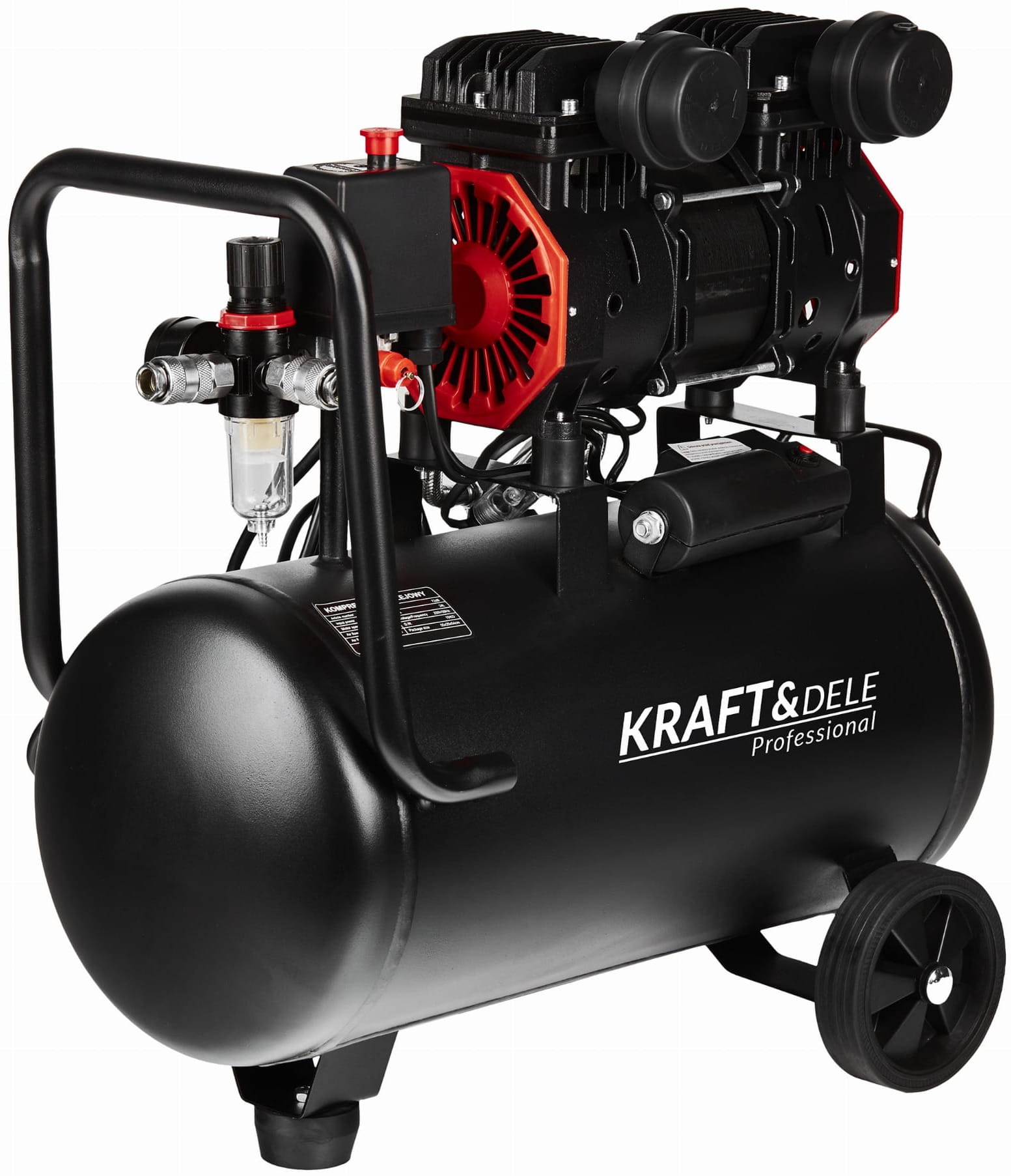 Compresor Aer Silentios fara Ulei 1390W 24L 8bar 220L/min, Kraft&Dele KD1385