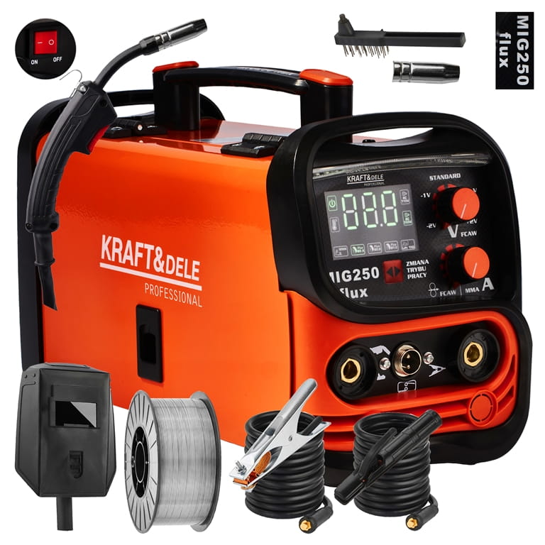 Aparat de Sudura 250A - MIG / MMA / LIFT TIG 3in1, Kraft&Dele KD1875
