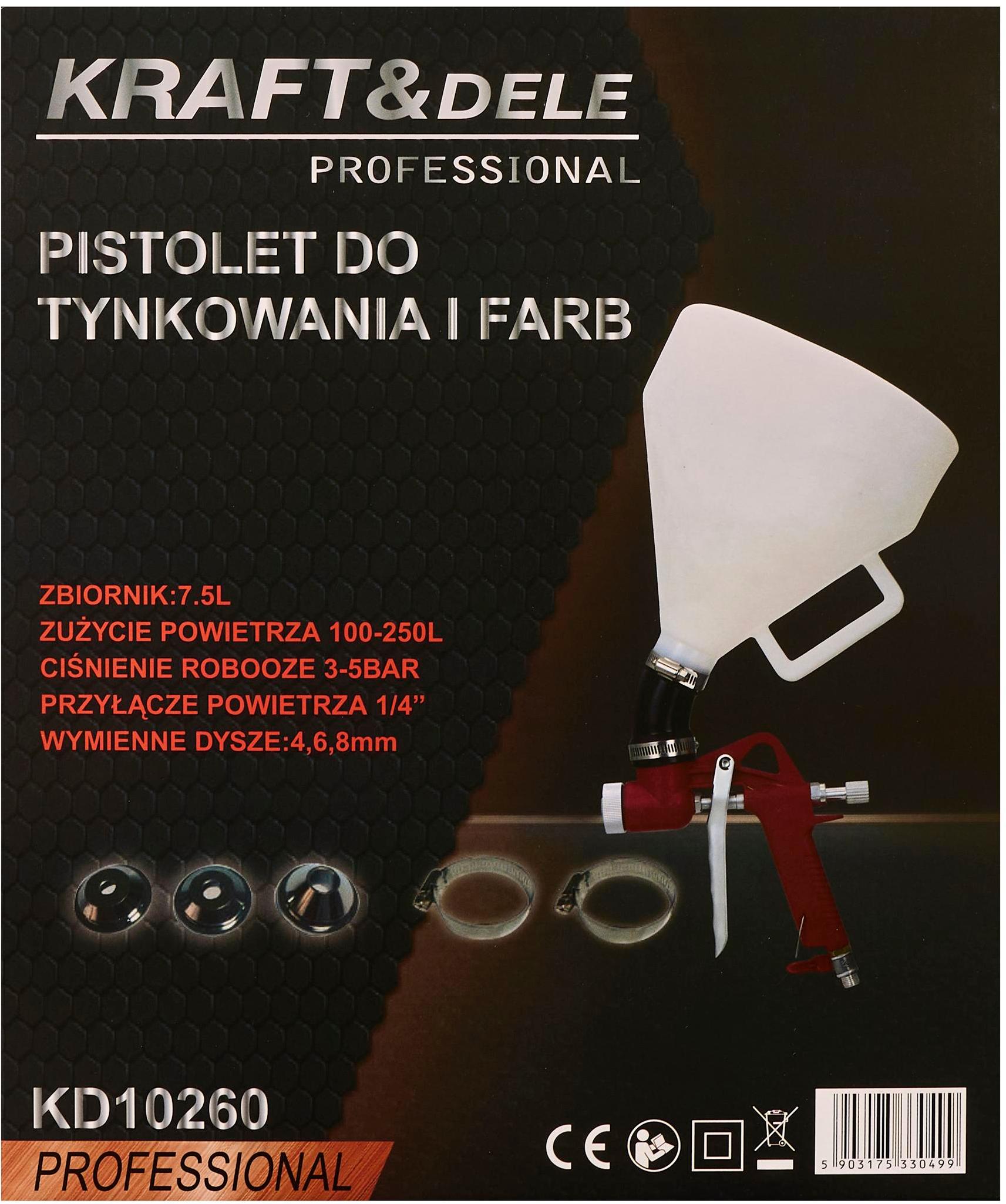 Pistol de Tencuiala 7,5L 1/4", Kraft&Dele KD10260