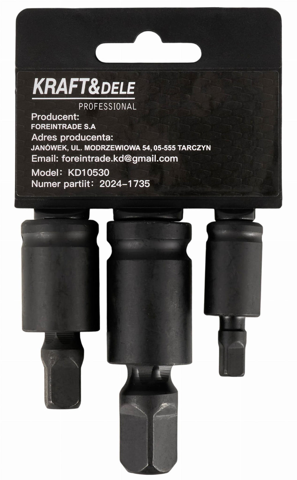Set 3 Tubulare Cardanice de Impact 1/2" 1/4" 3/8", Kraft&Dele KD10530