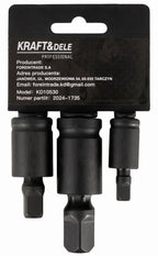 Set 3 Tubulare Cardanice de Impact 1/2" 1/4" 3/8", Kraft&Dele KD10530