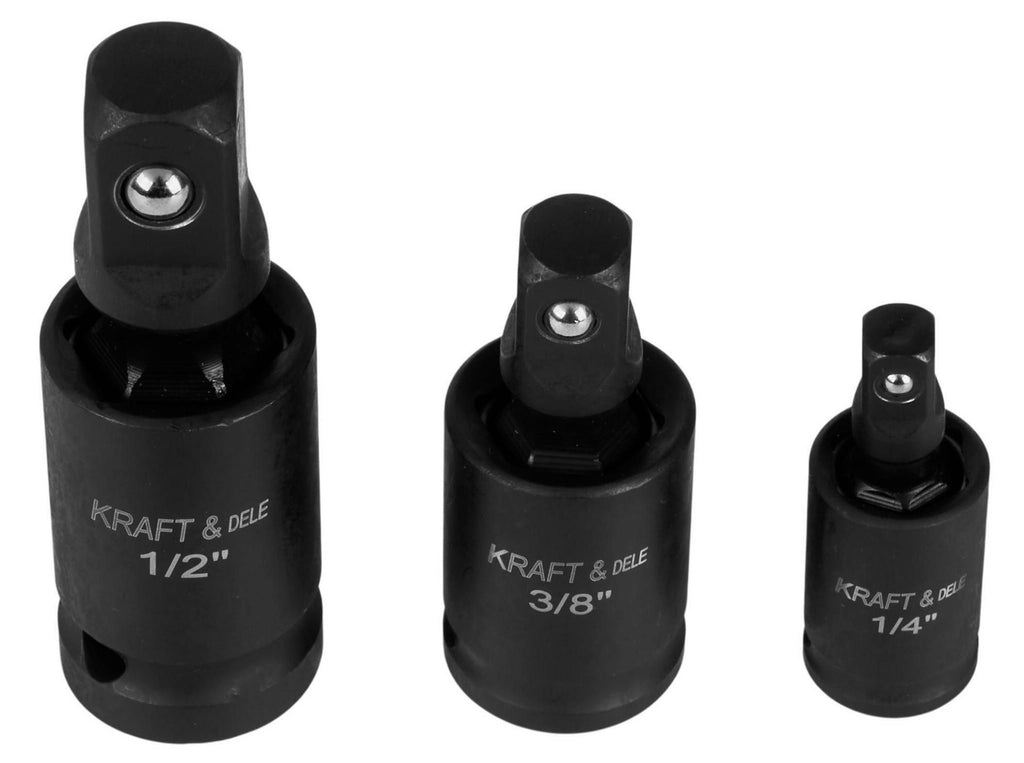Set 3 Tubulare Cardanice de Impact 1/2" 1/4" 3/8", Kraft&Dele KD10530