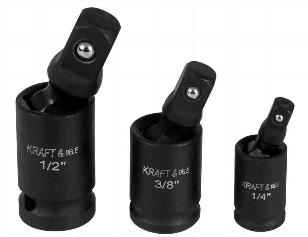 Set 3 Tubulare Cardanice de Impact 1/2" 1/4" 3/8", Kraft&Dele KD10530