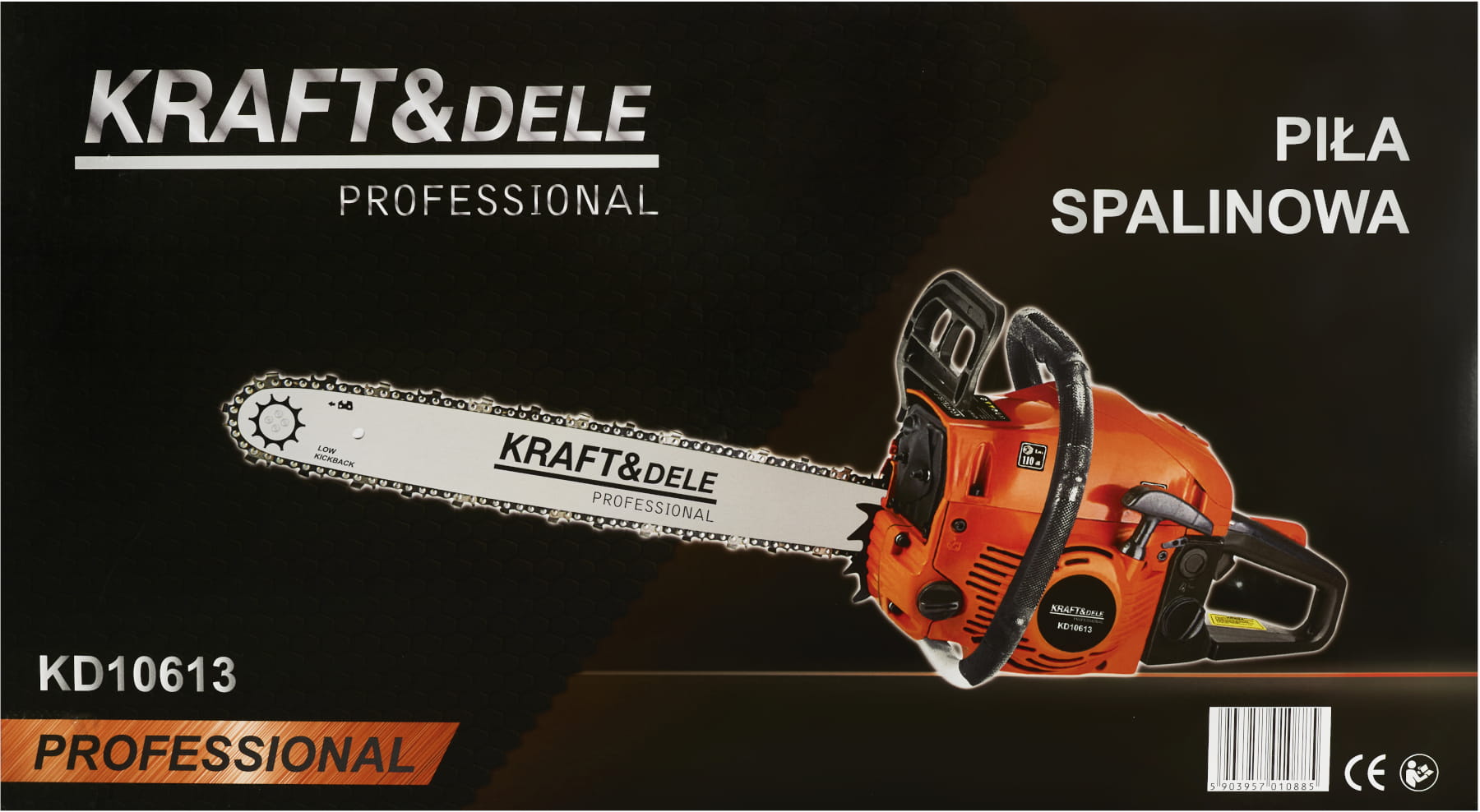 Drujba pe Benzina 2 X Lame 2 X Lanturi, 5,9 cp, Kraft&Dele KD10613