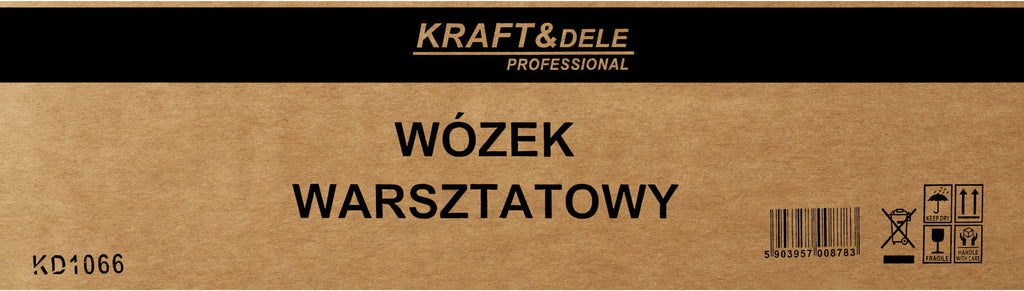Carucior de Atelier cu Roti si 3 Rafturi, Kraft&Dele KD1066