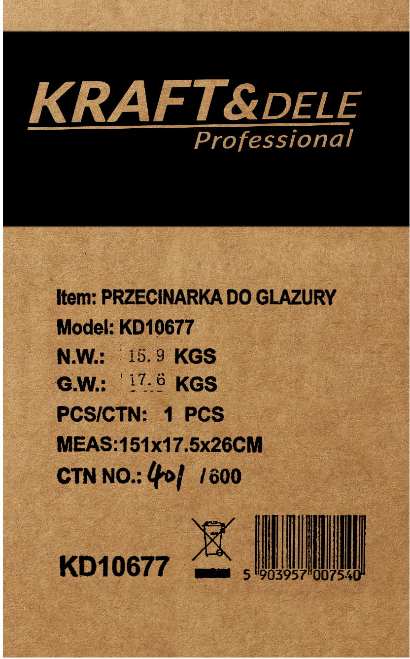 Masina de Taiat Gresie , Faianta 48" / 1200 mm, Kraft&Dele KD10677