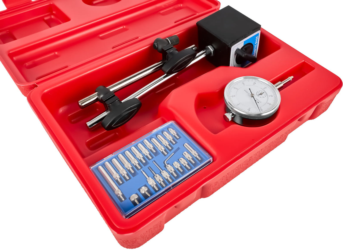 Ceas Comparator cu Cadran 0-10mm cu Stativ Magnetic si Set Varfuri de Masurare, Kraft&Dele KD11291