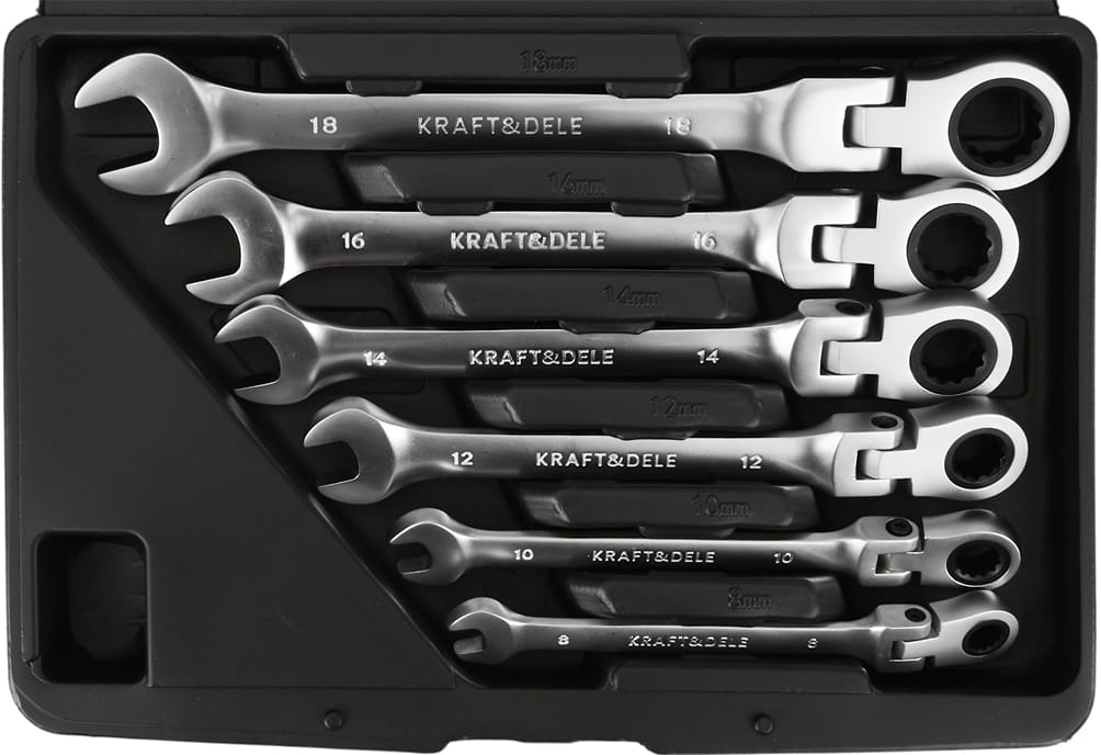 Set Chei Combinate cu Clichet Articulate 8-22 mm, Kraft&Dele KD11304 - imaginea 4