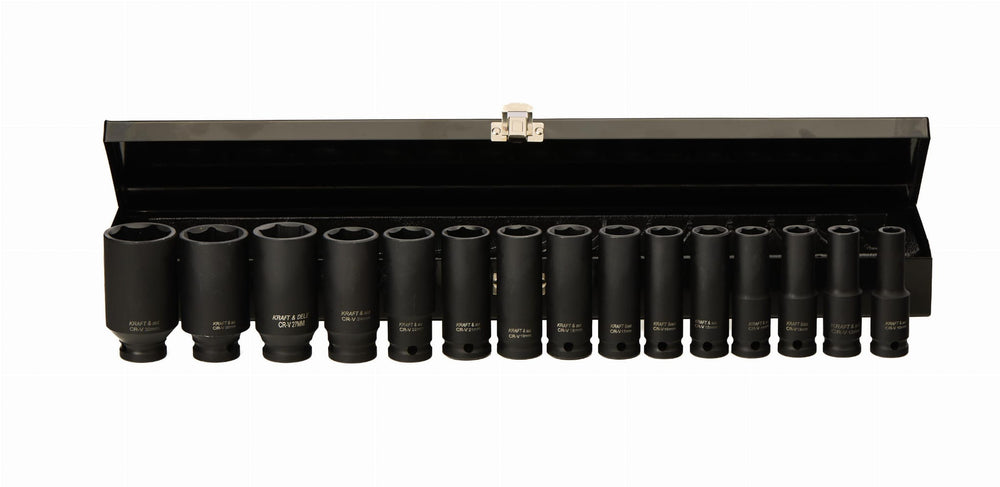 Tubulare Impact Lungime Mare 1/2" 15 Bucati 10-32mm , Kraft&Dele KD11769