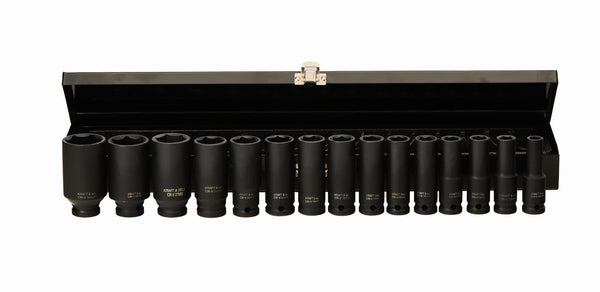 Tubulare Impact Lungime Mare 1/2" 15 Bucati 10-32mm , Kraft&Dele KD11769