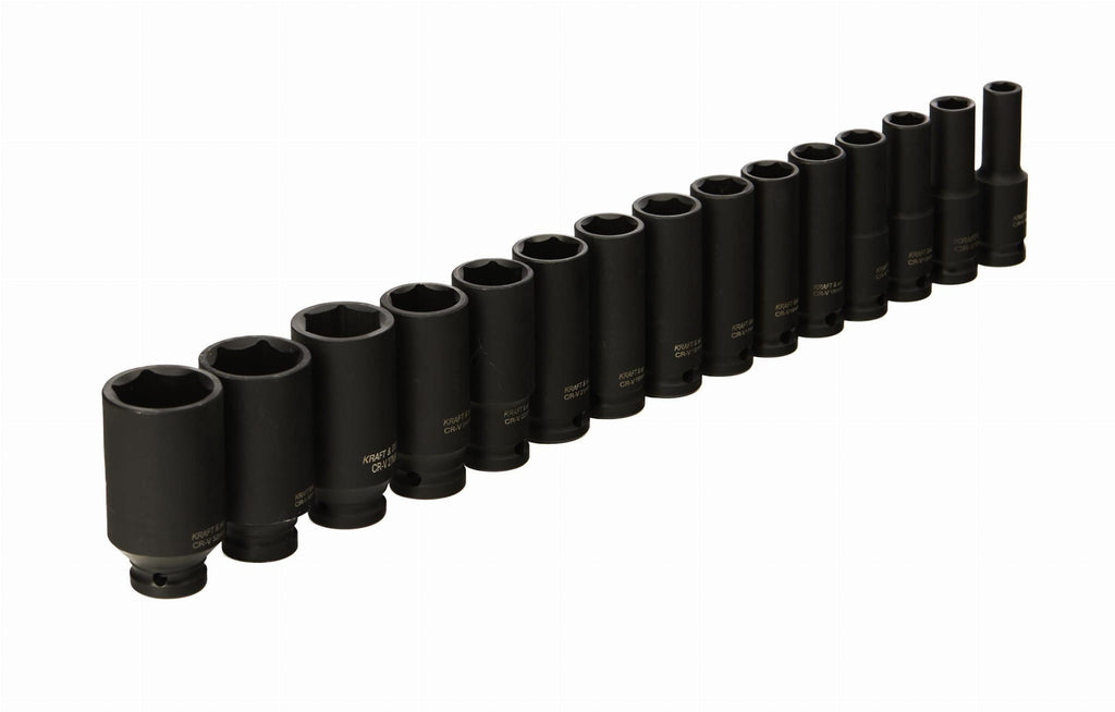 Tubulare Impact Lungime Mare 1/2" 15 Bucati 10-32mm, Kraft&Dele KD11769
