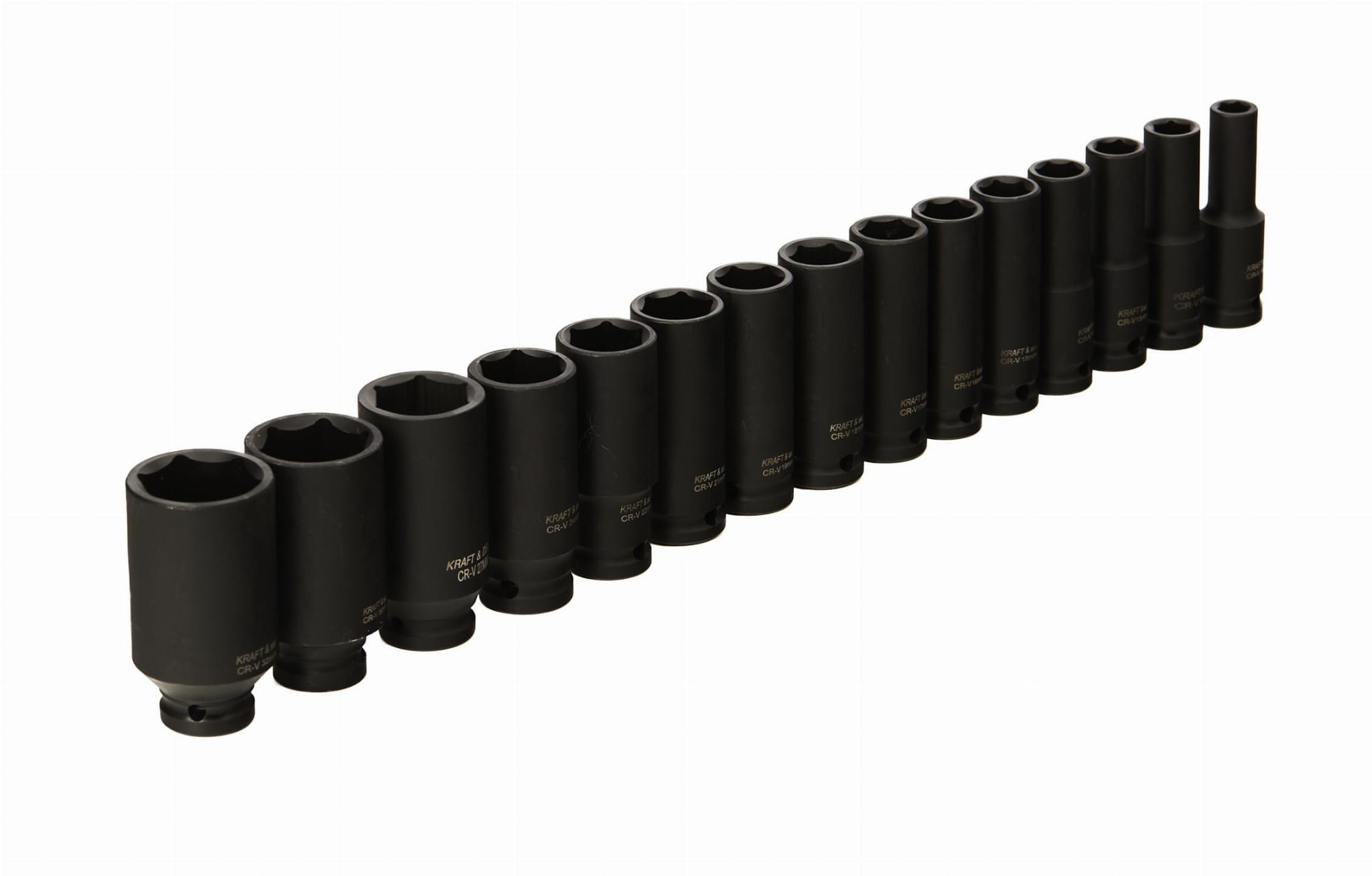 Tubulare Impact Lungime Mare 1/2" 15 Bucati 10-32mm, Kraft&Dele KD11769