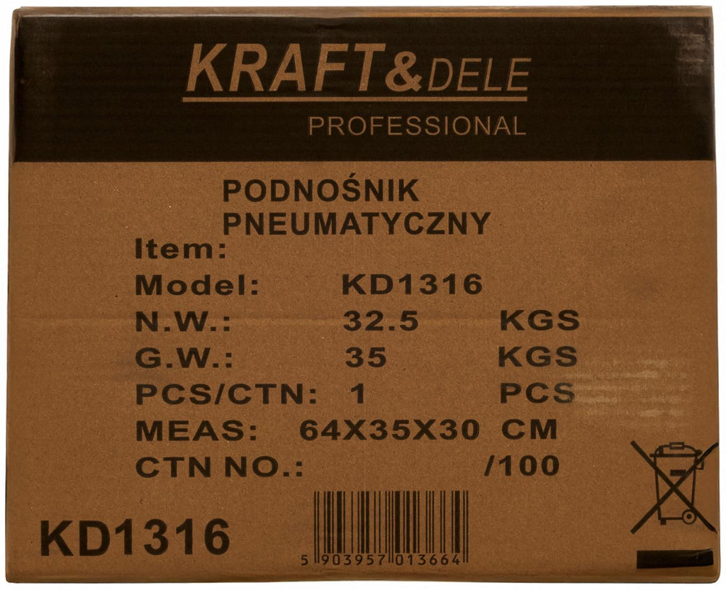 Cric Hidraulic Pneumatic 22t, Kraft&Dele KD1316
