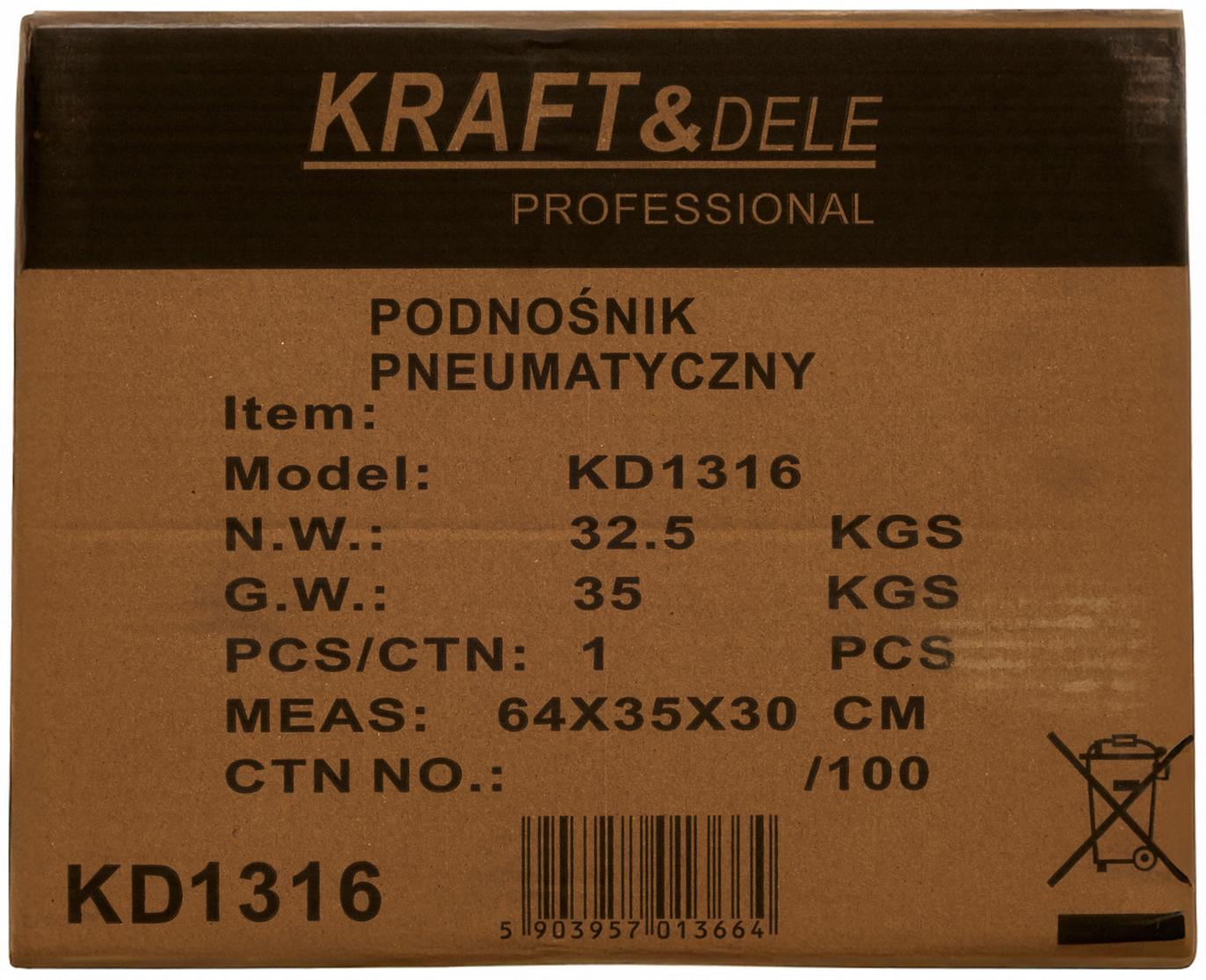Cric Hidraulic Pneumatic 22t, Kraft&Dele KD1316