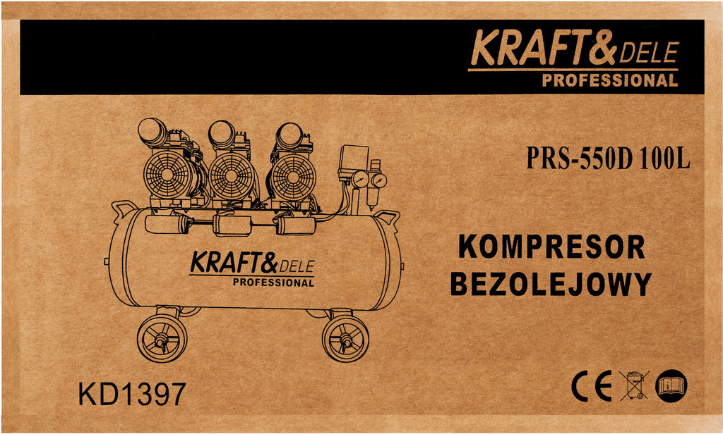 Compresor Aer fara Ulei 100L, Kraft&Dele KD1397