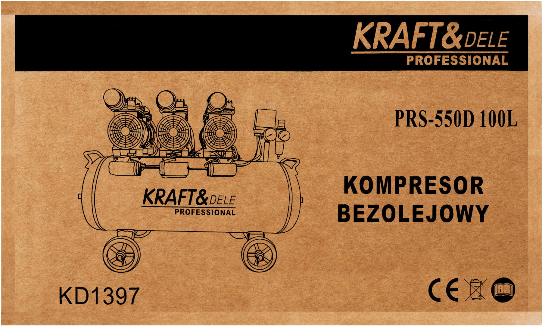 Compresor Aer fara Ulei 100L, Kraft&Dele KD1397