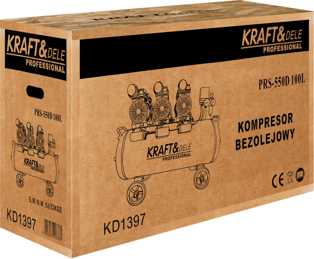 Compresor Aer fara Ulei 100L, Kraft&Dele KD1397
