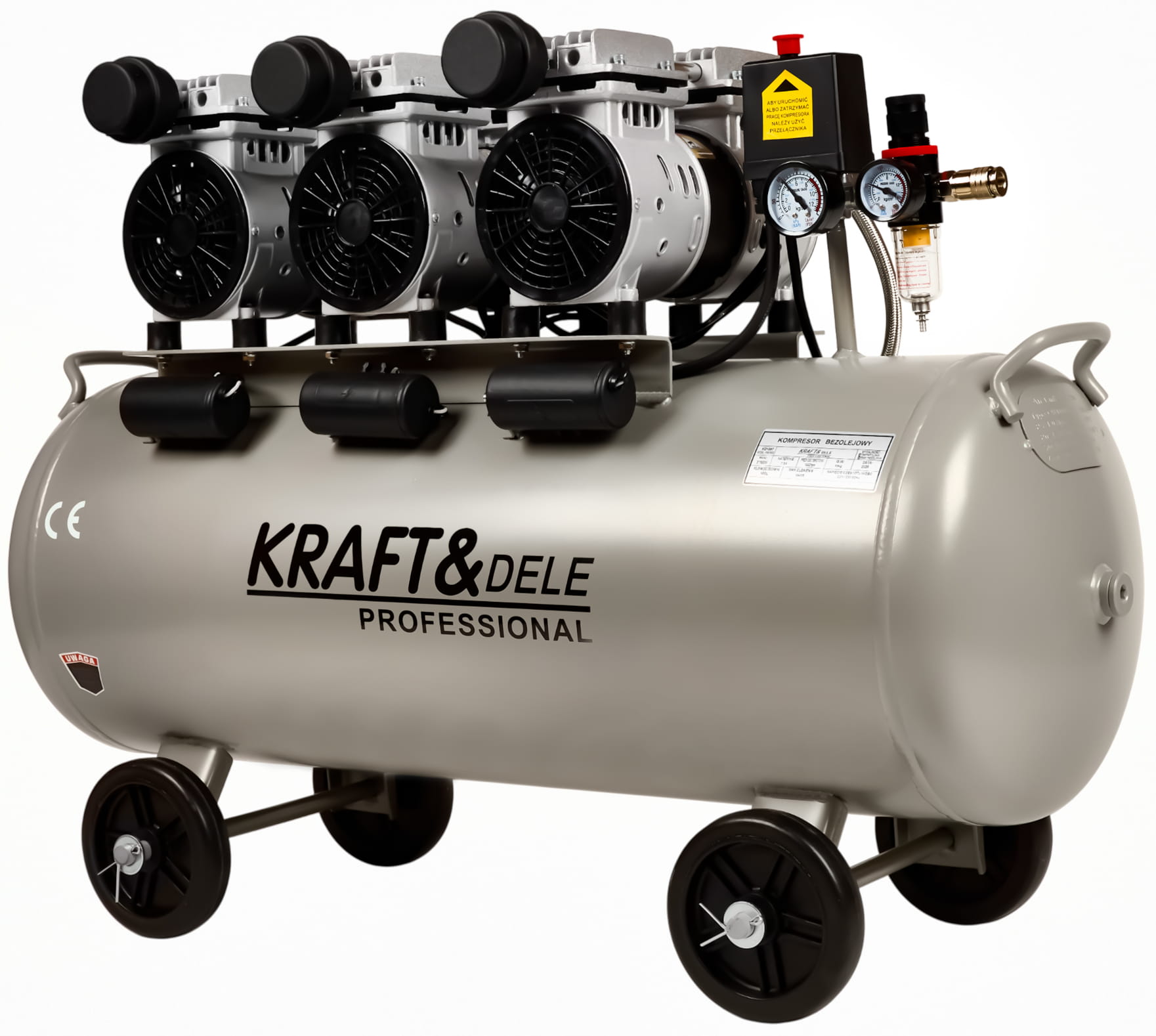 Compresor Aer fara Ulei 4500W 100L 8bar 911L/min, Kraft&Dele KD1397