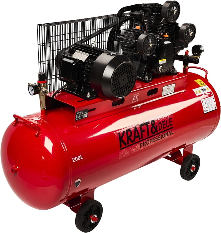 Compresor Aer 3 Pistoane , 200L / 4,1kW X 2 ,660l/m, Kraft&Dele KD1474