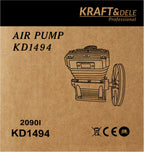 Cap Compresor de Aer 5.5kW 2 Pistoane, Kraft&Dele KD1494
