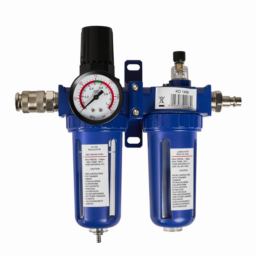 Reductor Presiune cu Separator Apa si Lubrifiator 1/2" 10bar 1000L/min, Kraft&Dele KD1496