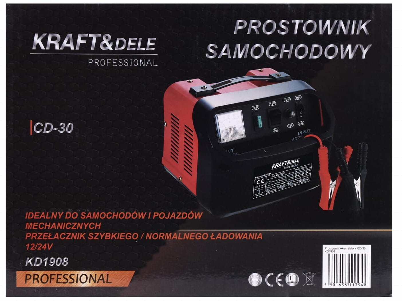Redresor Acumulator 12/24V , 250A, Kraft&Dele KD1908
