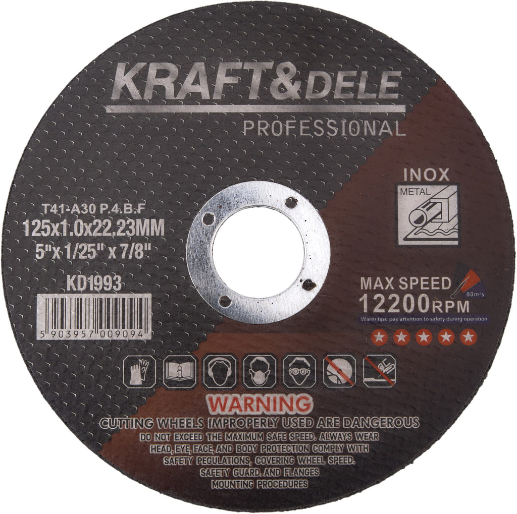 Disc Taiere Metal 125mm 1.0mm 12200rpm 25 buc, Kraft&Dele KD1993