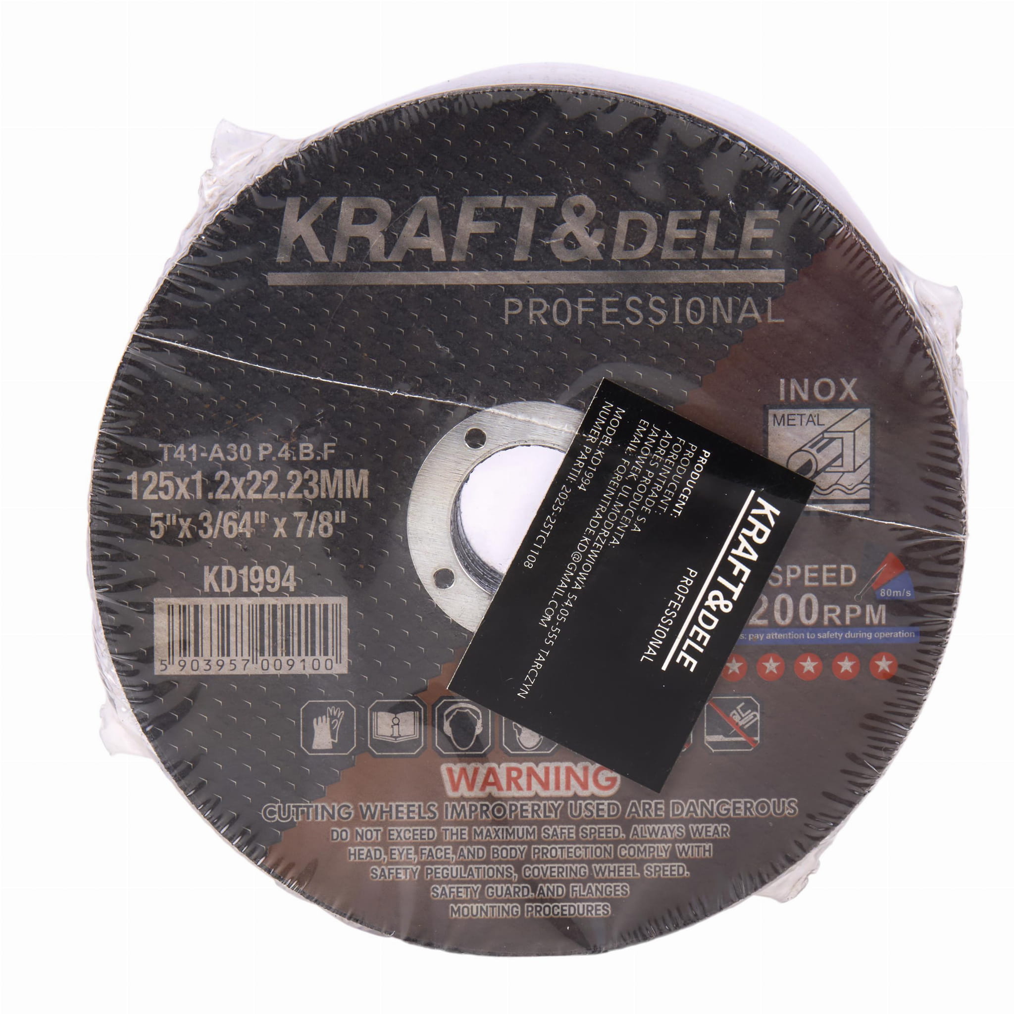Disc Debitat Metal 1,2x22,23 Mm, 125 Mm, 25 Buc, Kraft&Dele KD1994
