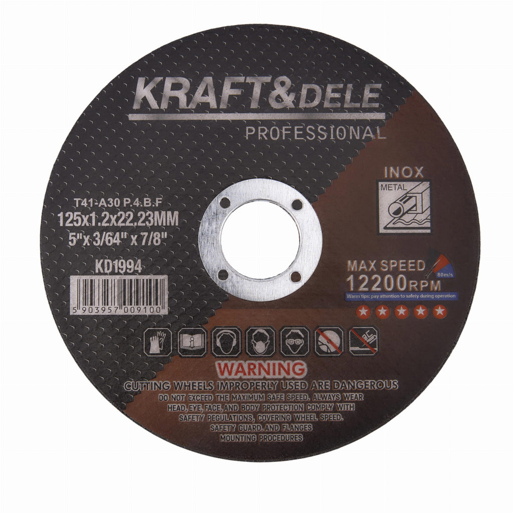Disc Taiere Metal 125mm 1.2mm 22.23mm 25 buc, Kraft&Dele KD1994