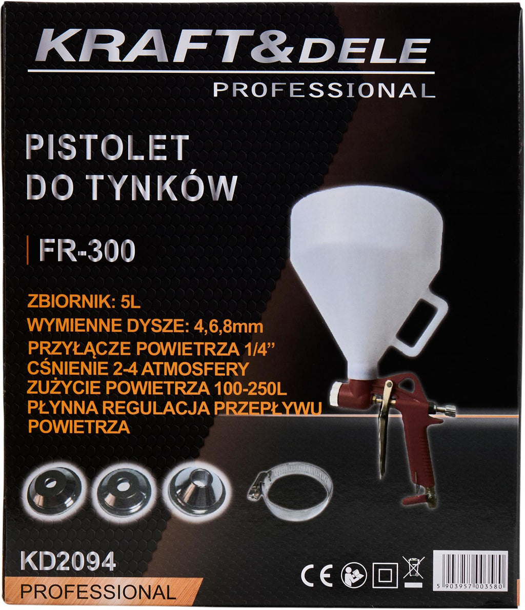 Pistol de Tencuit cu Rezervor 5l + 3 Duze, Kraft&Dele KD2094