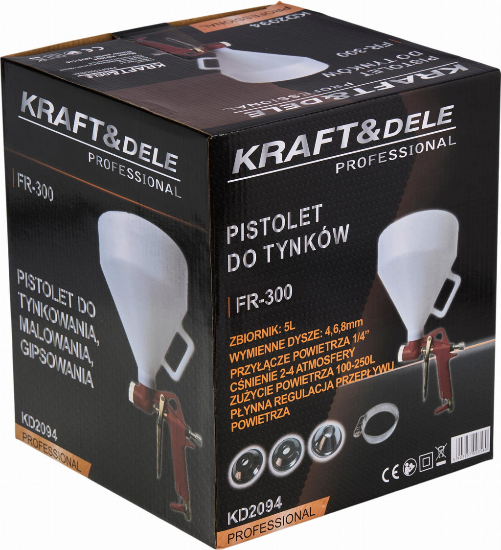 Pistol de Tencuit cu Rezervor 5l + 3 Duze, Kraft&Dele KD2094