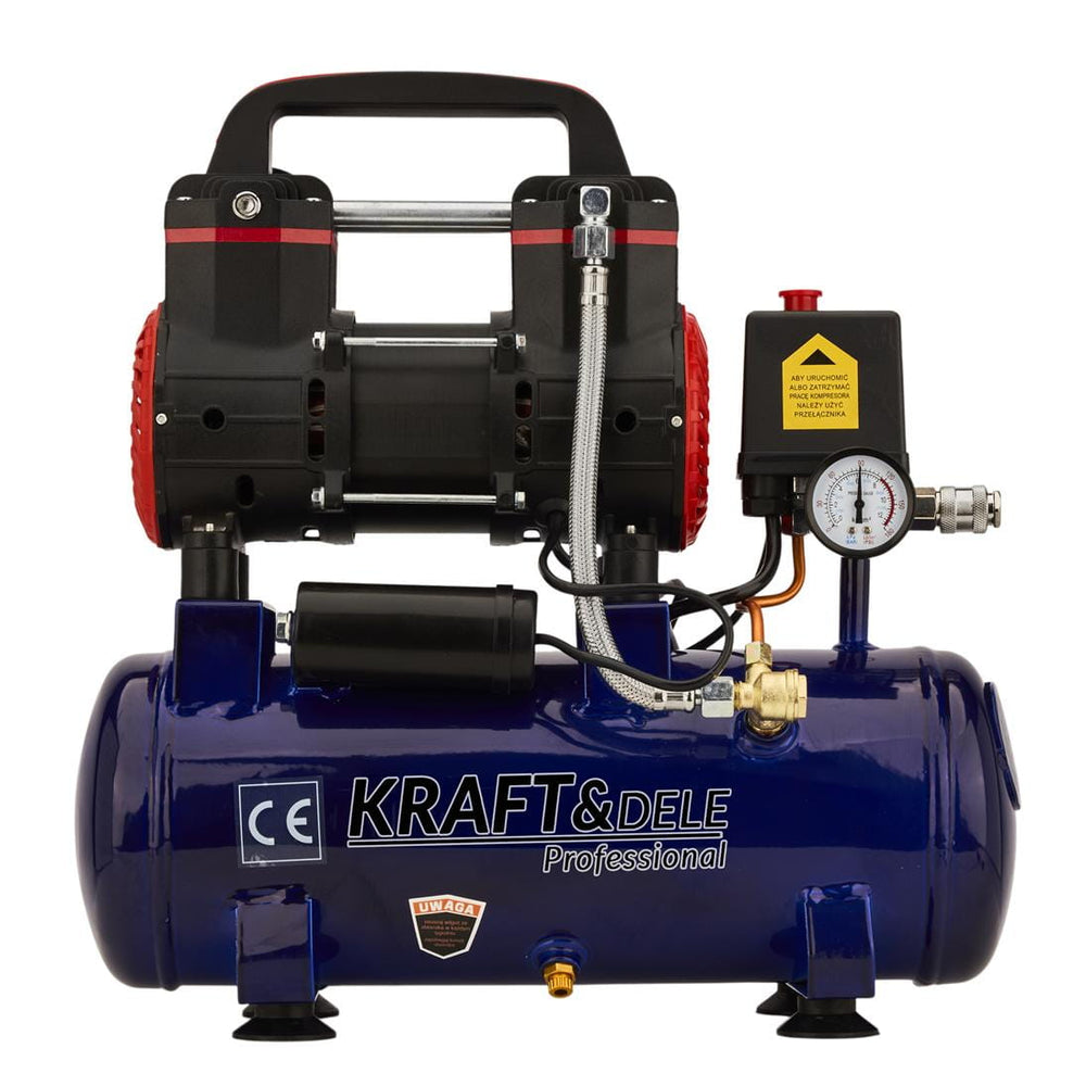 Compresor fara ulei silentios portabil , 9L / 1200W x 1 ,155/m , Kraft&Dele KD2127