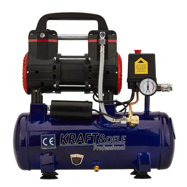 Compresor fara ulei silentios portabil , 9L / 1200W x 1 ,155/m , Kraft&Dele KD2127