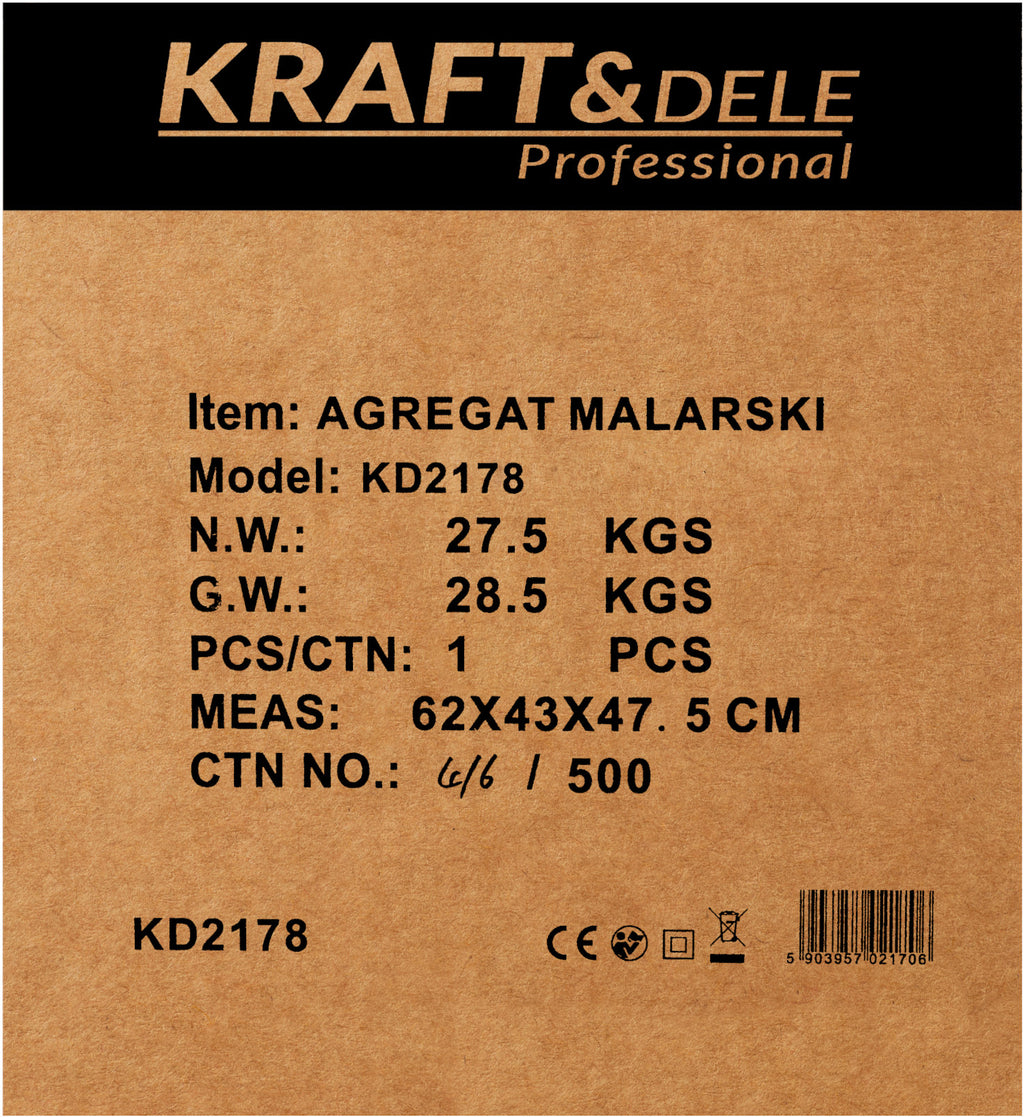 Pompa Airless de Zugravit 3500W 19L/min cu Accesorii, Kraft&Dele KD2178 22