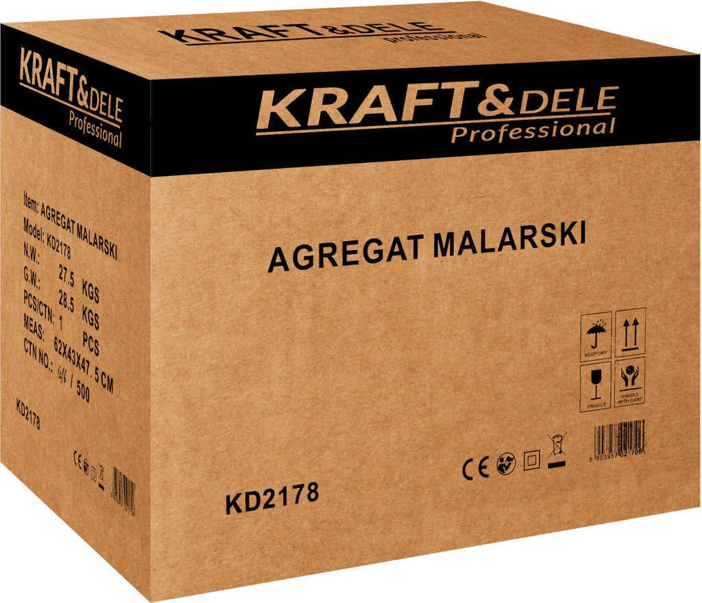 Pompa Airless de Zugravit 3500W 19L/min cu Accesorii, Kraft&Dele KD2178 20